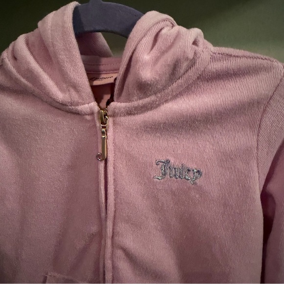 Juicy Couture Toddler Pink Velour Hoodie 3T Rhinestone Mommy & Me - Picture 3 of 9